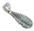 Southwest Turquoise Silver Feather Pendant RX54876