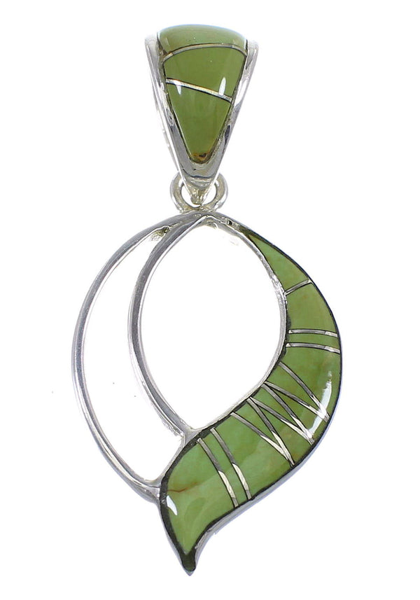 Southwestern Sterling Silver And Turquoise Inlay Pendant RX54519