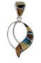 Multicolor Inlay Sterling Silver Slide Pendant RX54538