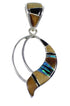 Multicolor Inlay Sterling Silver Slide Pendant RX54538