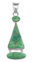 Turquoise Inlay And Silver Southwest Pendant RX54544