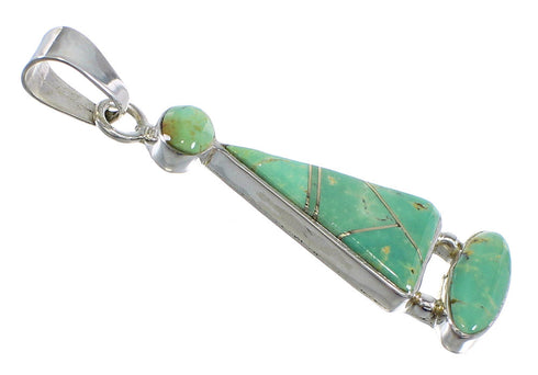 Southwest Turquoise Inlay And Sterling Silver Pendant RX54546