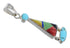 Sterling Silver Multicolor Inlay Slide Pendant RX54579