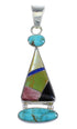 Multicolor And Sterling Silver Southwestern Slide Pendant RX54584