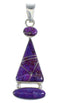 Southwest Sterling Silver And Magenta Turquoise Inlay Pendant RX54595