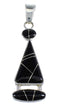 Authentic Sterling Silver And Jet Inlay Pendant RX54597