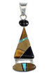 Southwest Multicolor Inlay And Sterling Silver Pendant RX54600