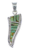 Southwestern Turquoise Inlay Sterling Silver Slide Pendant JX54261