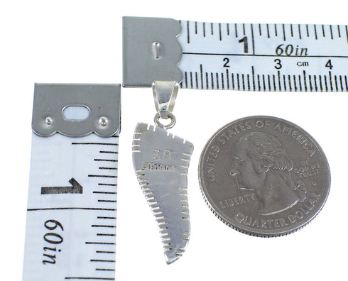 Southwestern Turquoise Inlay Sterling Silver Slide Pendant JX54261