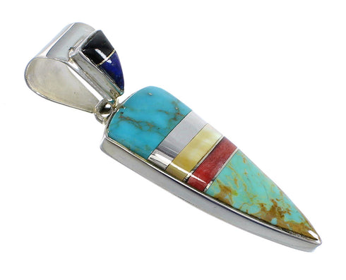 Genuine Sterling Silver Southwest Multicolor Pendant RX54302