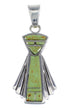 Turquoise Inlay Authentic Sterling Silver Slide Pendant RX54315