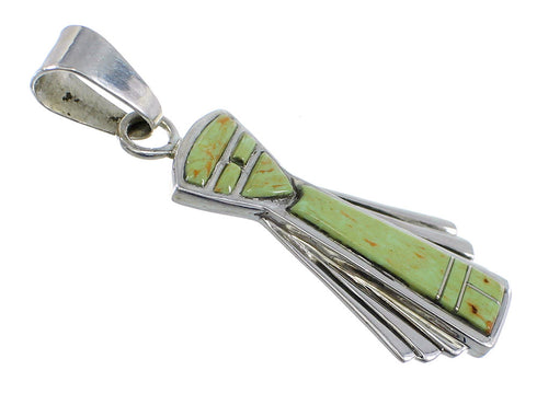 Turquoise Inlay Authentic Sterling Silver Slide Pendant RX54315