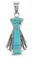 Southwest Turquoise Inlay Sterling Silver Pendant RX54321