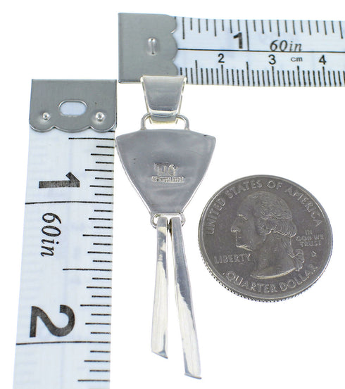 Silver Turquoise Inlay Southwest Pendant RX54350