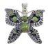 Turquoise And Silver Butterfly Southwestern Pendant VX55122