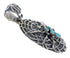Southwest Genuine Sterling Silver And Turquoise Spider Pendant VX55136