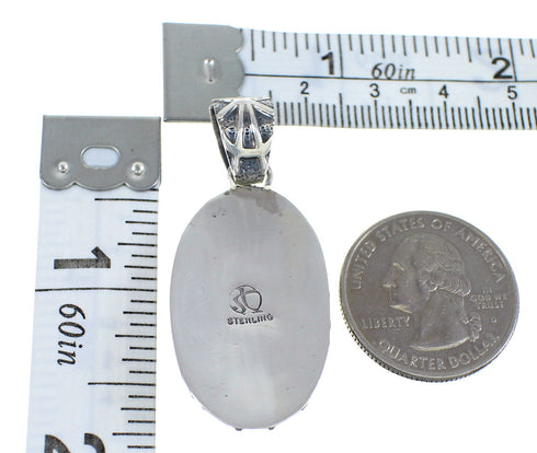 Southwest Genuine Sterling Silver And Turquoise Spider Pendant VX55136