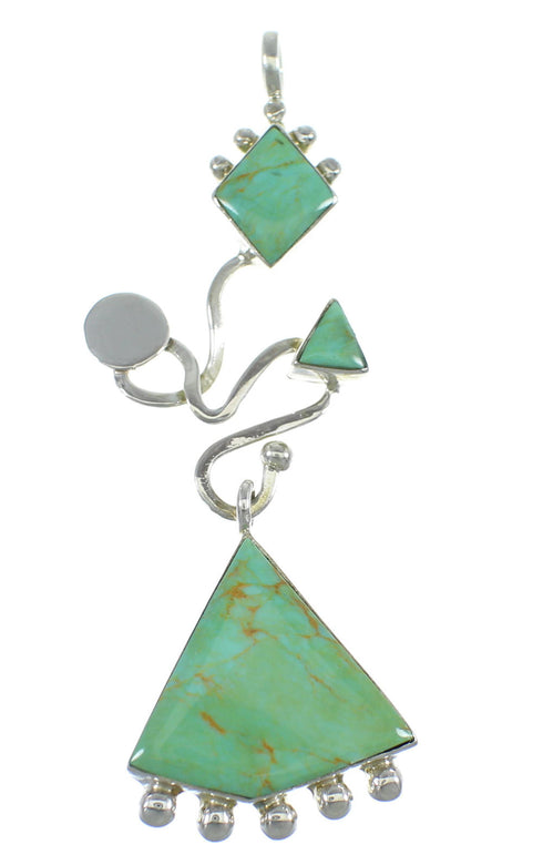 Genuine Sterling Silver And Turquoise Southwest Pendant WX57864