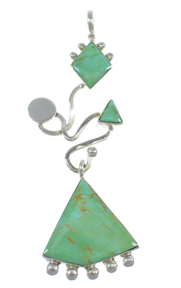 Genuine Sterling Silver And Turquoise Southwest Pendant WX57864