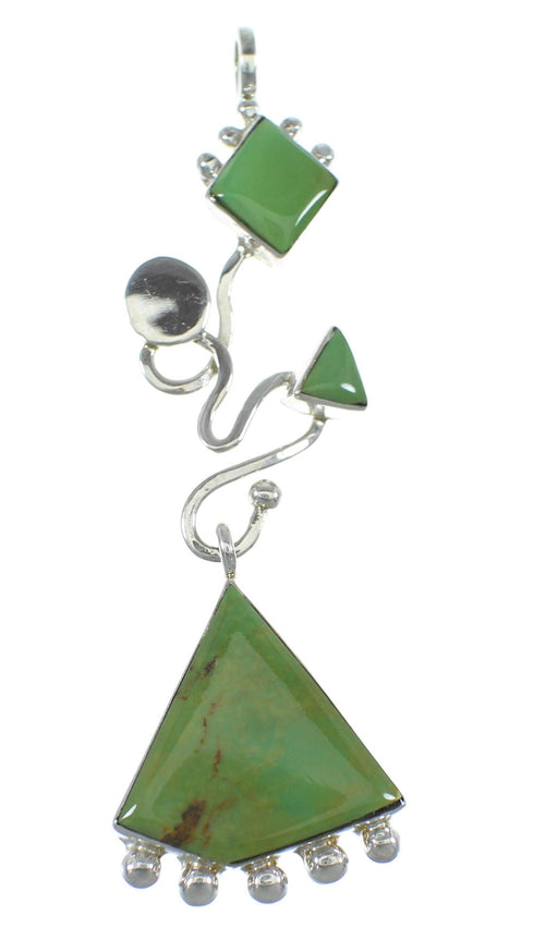 Sterling Silver And Turquoise Slide Southwest Pendant WX57865