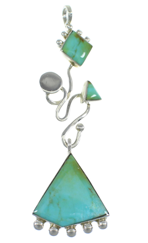 Turquoise And Silver Slide Southwest Pendant WX57876