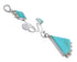 Turquoise And Genuine Sterling Silver Slide Southwest Pendant WX57879