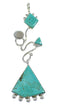 Southwestern Turquoise And Genuine Sterling Silver Slide Pendant WX57882