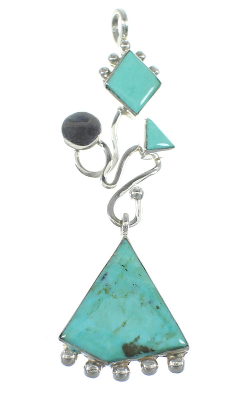 Turquoise Silver Slide Southwest Pendant WX57885