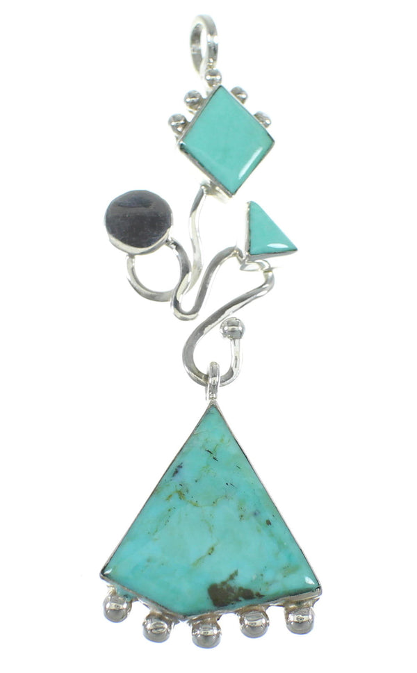 Turquoise Silver Slide Southwest Pendant WX57885