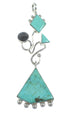 Turquoise Silver Slide Southwest Pendant WX57885