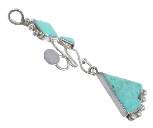 Turquoise Silver Slide Southwest Pendant WX57885