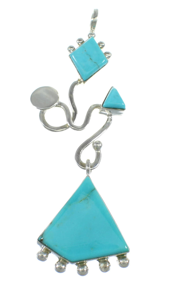 Southwestern Turquoise Silver Slide Pendant WX57889