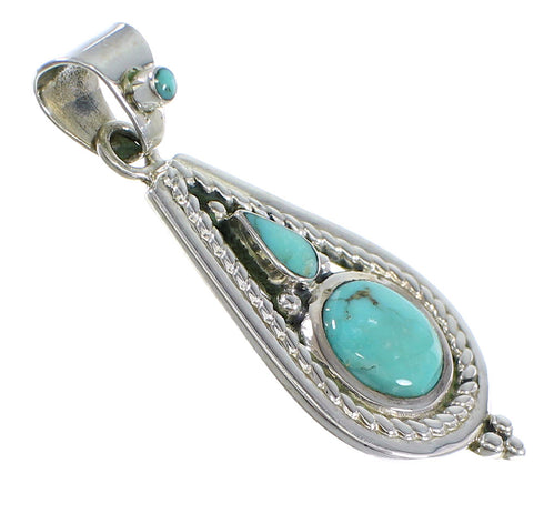 Southwestern Turquoise And Sterling Silver Slide Pendant WX57941