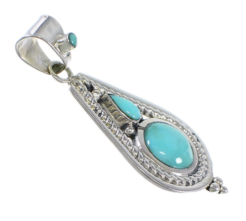 Southwest Turquoise Sterling Silver Slide Pendant WX57942