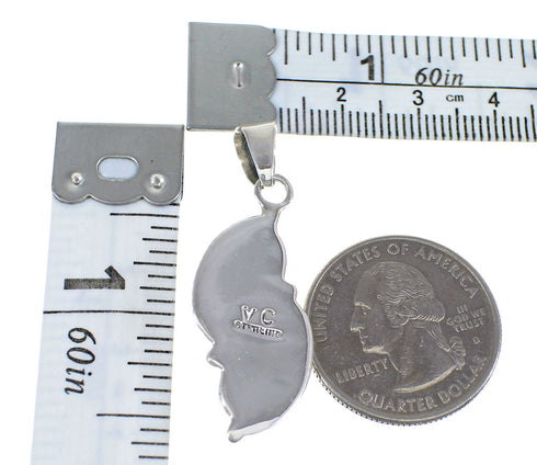 Southwest Turquoise And Sterling Silver Leaf Pendant WX58041