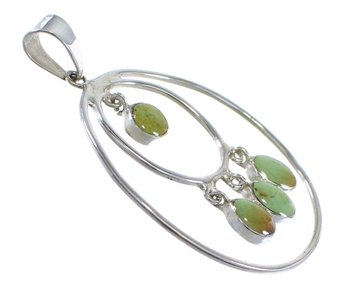 Turquoise Southwestern Sterling Silver Pendant WX58063