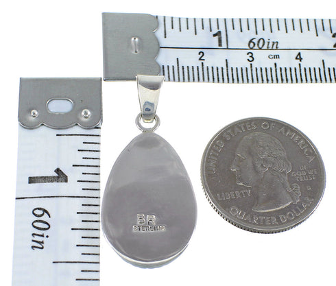 Authentic Sterling Silver And Turquoise Inlay Pendant VX55330