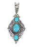 Turquoise And Genuine Sterling Silver Reversible Pendant Southwest VX55356