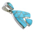 Sterling Silver And Turquoise Reversible Slide Pendant Jewelry VX55382