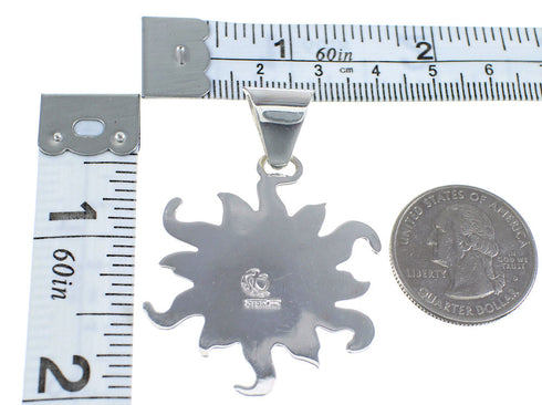 Authentic Sterling Silver Turquoise Sun Pendant VX55171