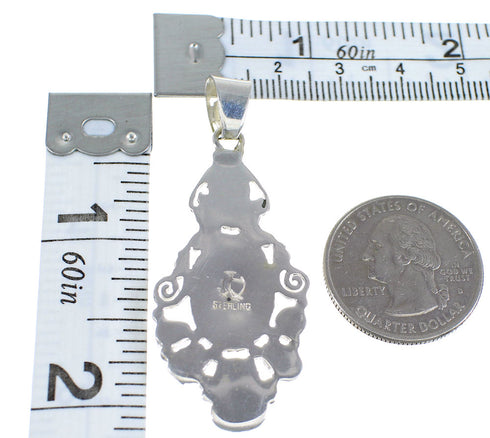 Authentic Sterling Silver And Turquoise Southwest Pendant VX55239