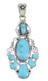 Authentic Sterling Silver And Turquoise Pendant Jewelry VX55249