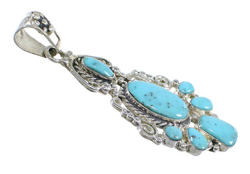 Authentic Sterling Silver And Turquoise Pendant Jewelry VX55249