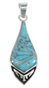 Sterling Silver And Turquoise Inlay Southwest Pendant VX54884