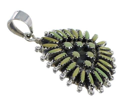 Turquoise Needlepoint Genuine Sterling Silver Pendant VX54941