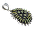 Turquoise Needlepoint Genuine Sterling Silver Pendant VX54941