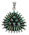 Turquoise Needlepoint Authentic Sterling Silver Pendant VX54942