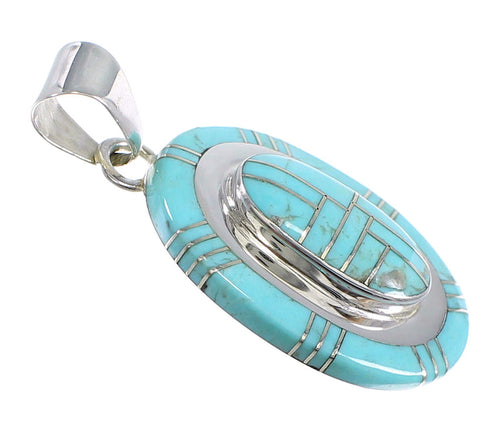 Genuine Sterling Silver And Turquoise Pendant Jewelry VX54727