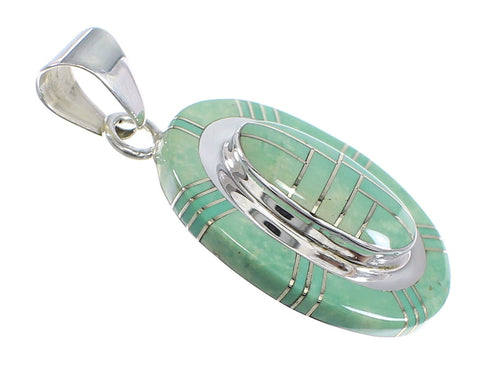 Sterling Silver And Turquoise Southwest Pendant Jewelry VX54732