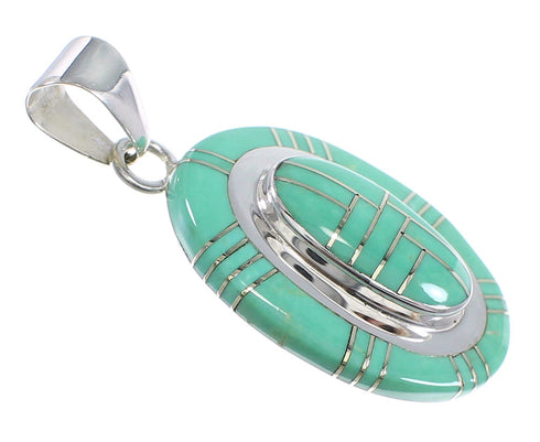 Authentic Sterling Silver And Turquoise Southwest Pendant Jewelry VX54736